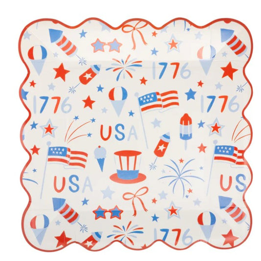 USA Icons Paper Plate - 9"