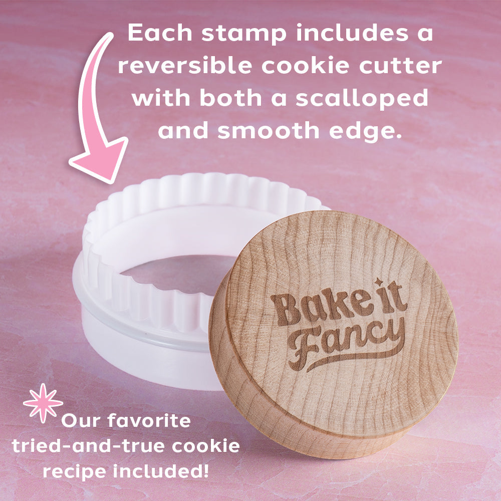 Embossed Birthday Cookie Stamp - "HBD" HAPPY BIRTHDAY