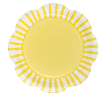 Yellow Striped Scallops 9" Plate