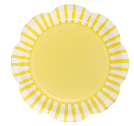 Yellow Striped Scallops 9" Plate